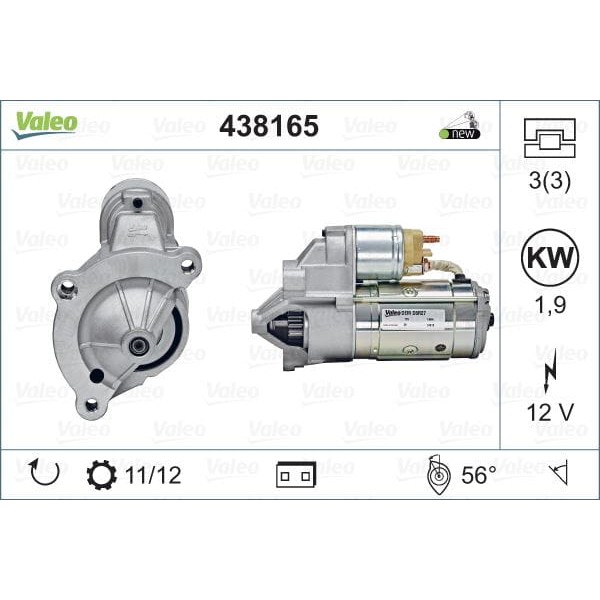 VALEO 438165 Marş Motoru Psa 