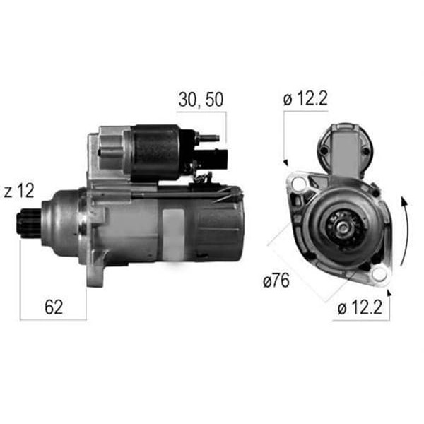 VALEO 438226 Marş Motoru 12V 12Dıs Golf VI Passat Scırocco Tıguon-T5-A3 Skoda Super B Yeti 2.0 TDI 0