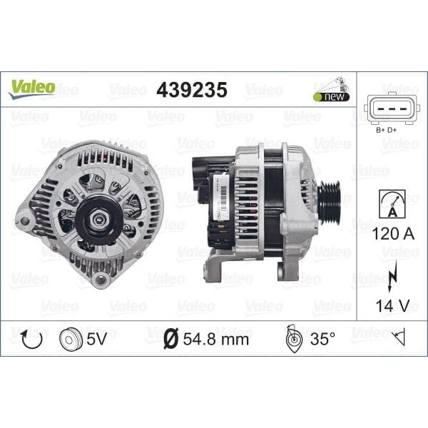 VALEO 439235 Alternatör 14V 120A Bmw 3 Seri 3.20 3.30 5.20 5.30 Dizel