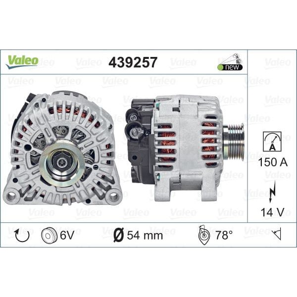 VALEO 439257 Alternatör 307 407 Partner 2.0 HDI