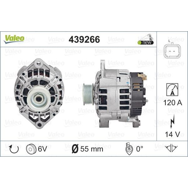 VALEO 439266 Alternatör CLIO II Kangoo Megane I Laguna I 1.9Dtı