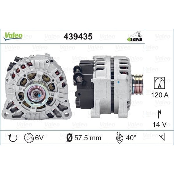 VALEO 439435 Alternatör C5 01- Berlingo Partner 00- Scudo 07- 1.6 1.8 16V 1.9D 2.0 