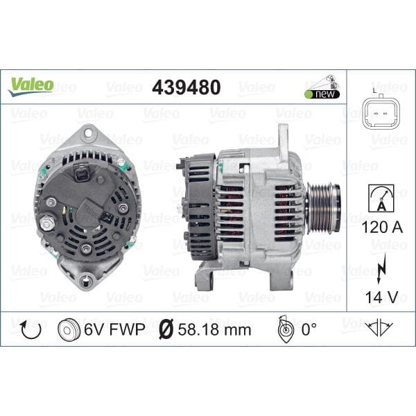 VALEO 439480 Alternatör CLIO II Kangoo 1.4 16V 1.9 DCI 