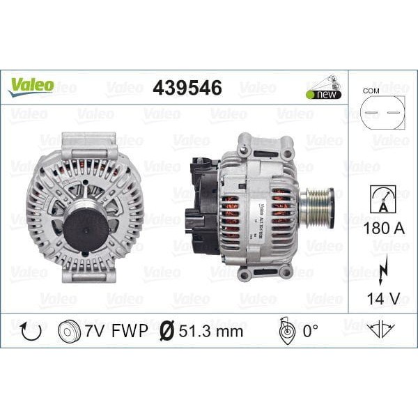 VALEO 439546 Alternatör 12V 180A Mercedes A Class B Class E Class