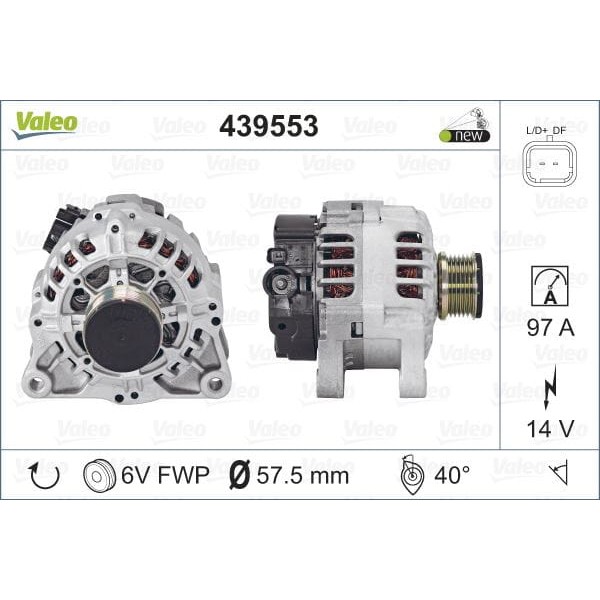 VALEO 439553 Alternatör Ducato / Boxer 2.2 HDI 2.2 Jtd