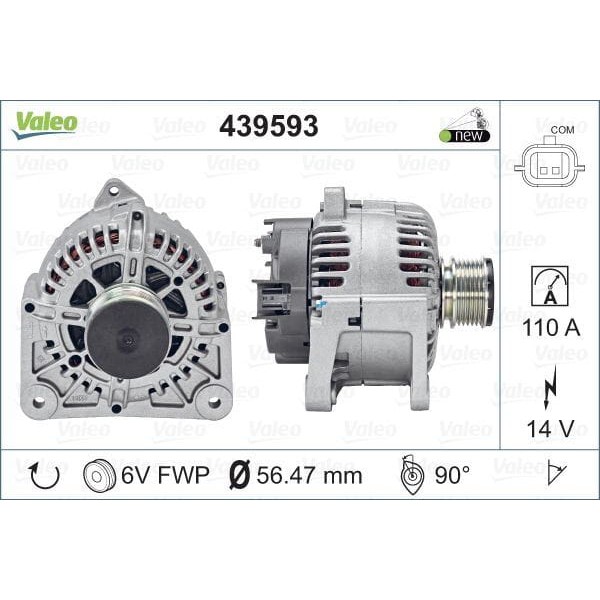 VALEO 439593 Alternatör Megane II 1.5 DCI 110A 