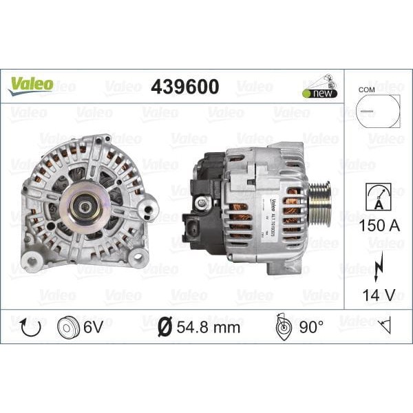 VALEO 439600 Alternatör 14V 150A Bmw 1 Seri E87 Bmw 3 Seri E90 E91 E92 E93 