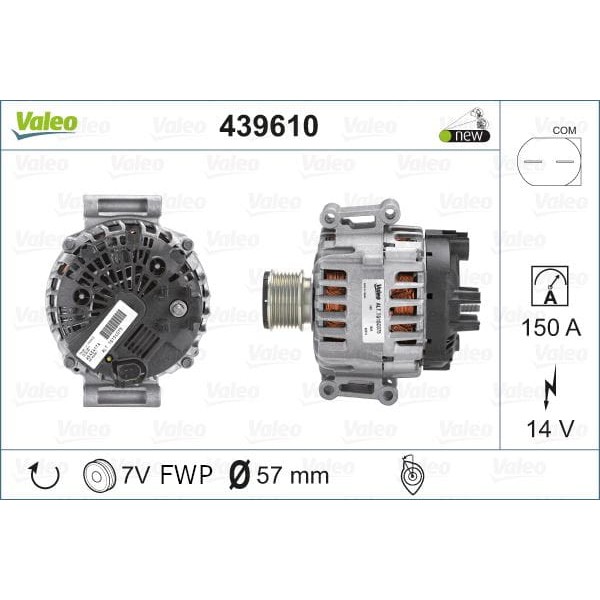 VALEO 439610 Alternatör 12V 150A Sprinter 906 216 Cdı 09- C Serisi W204-S204 C180-C200-C250 07-