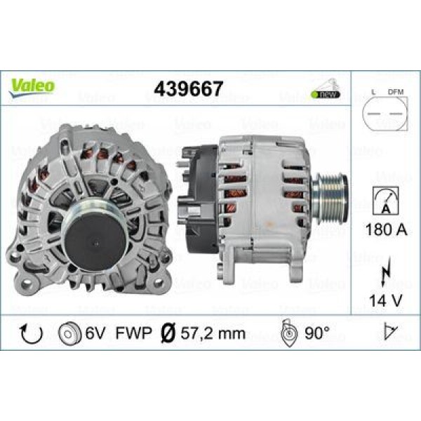 VALEO 439667 Alternatör Passat / Yeti 2 0 TDI 