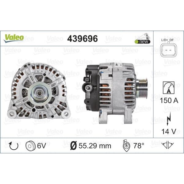 VALEO 439696 Alternatör C1 C3 C5 Berlingo