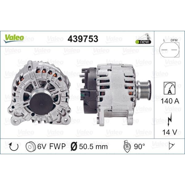 VALEO 439753 Alternatör Vag T5 2.0 TDI 