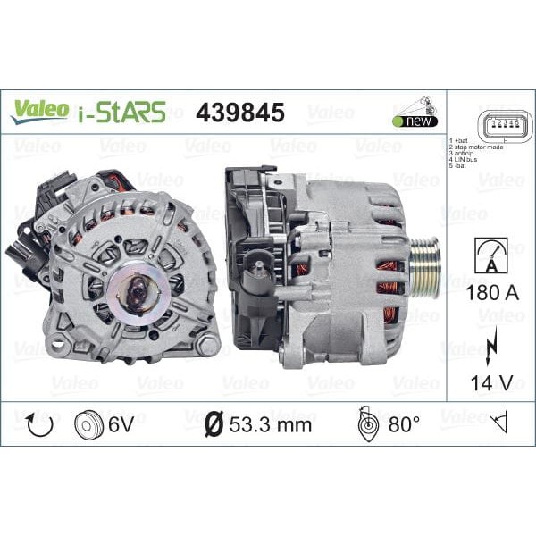 VALEO 439845 Alternatör Istars St60C017 Psa