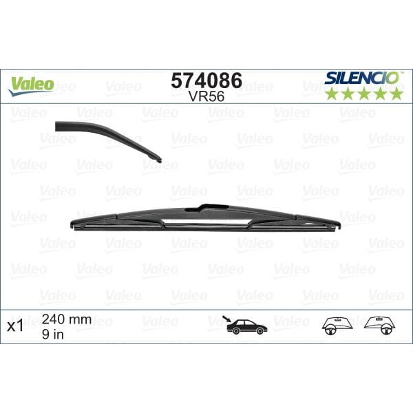 VALEO 574086 Silencio Vr56×1 240 Mm Arka P4008 Silencio Silecek Lastiği Binek 
