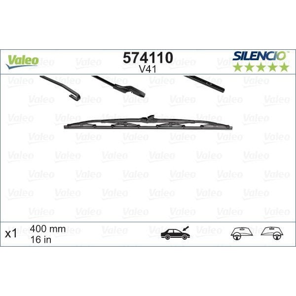 VALEO 574110 Silecek Sılencıo Süpürgesi 400Mm Renault 9 R11 Polo Arka