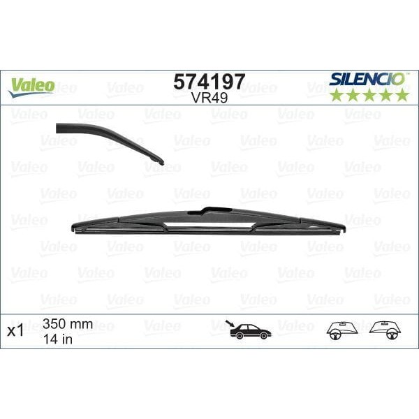 VALEO 574197 Silecek Süpürgesi Arka Arka Kangoo II Megane III / C4 / Focus II 350Mm