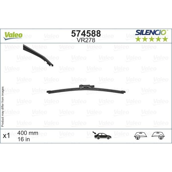 VALEO 574588 Silencio Vr278×1 400Mm Arka Vivaro Silencio X-Trm Flat Blade Muz Tipi Silecek Binek 