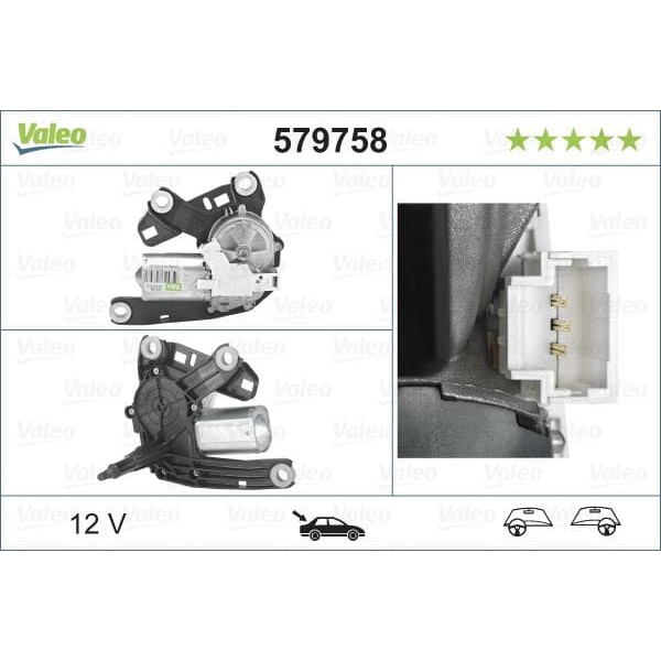 VALEO 579758 Silecek Motoru Arka Partner / Berlingo 