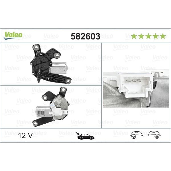 VALEO 582603 Silecek Motoru Arka C2 09 03-01 10 . C3. C3 II 