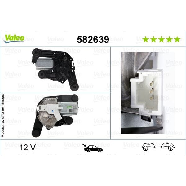 VALEO 582639 Silecek Motoru Arka Citroen C3 10.2009 09.2016 Silecek Motoru Binek 
