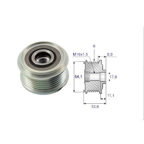 VALEO 588003 Alternatör Kasnağı Scudo Ducato / 206 207 307 308 Partner / C3 C4 1.6 HDI 2.0 Jtd 1.4