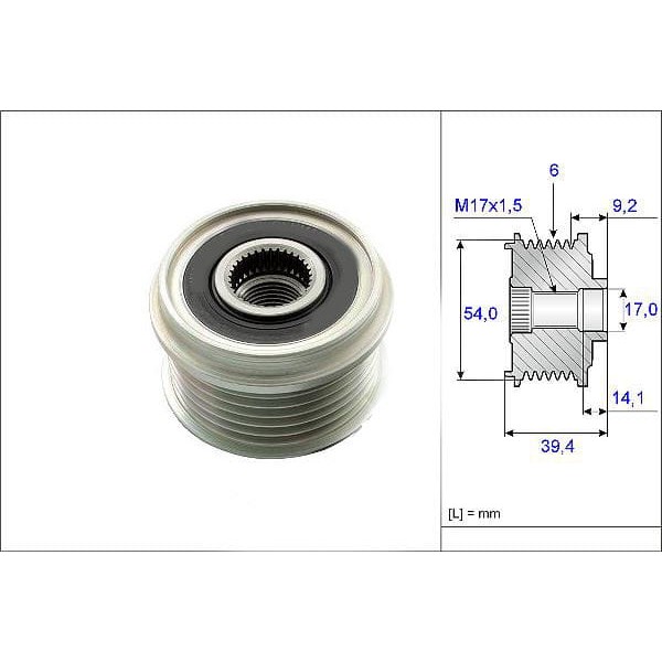 VALEO 588012 Alternatör Kasnağı Linea Doblo Fiorino Idea Punto Grande Punto / Astra H Corsa C D Comb 