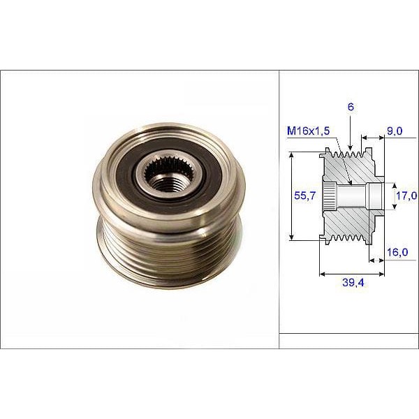 VALEO 588013 Alternatör Kasnağı Polo / Ibiza / Fabia 1.2