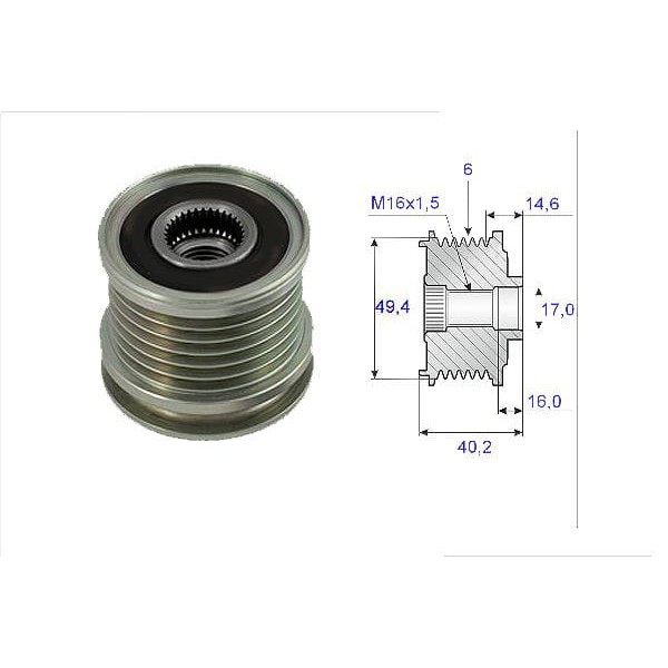 VALEO 588014 Alternatör Kasnağı Golf III IV Caddy / Fabia Octavia 