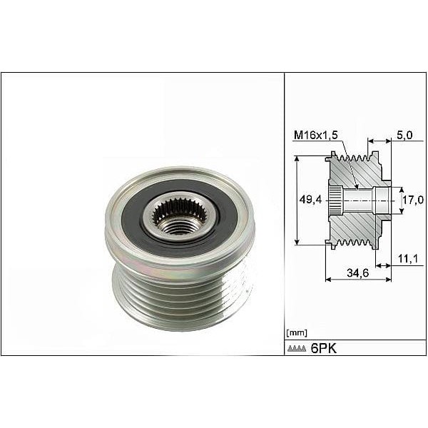 VALEO 588018 Alternatör Kasnağı Golf V VI Jetta Passat / Ibiza Leon / Fabia Octavia 1.4Tsı 1.2