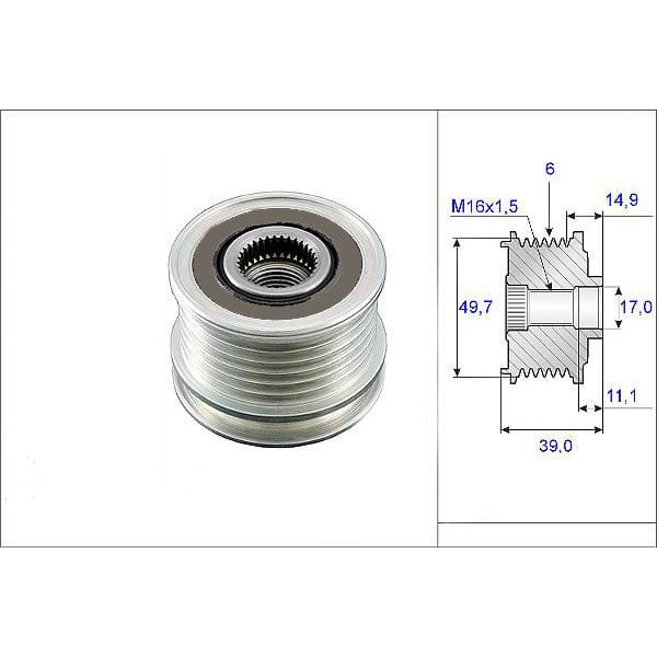 VALEO 588020 Alternatör Kasnağı Mercedes C Seri Sprinter 00-06 98-00 Vito