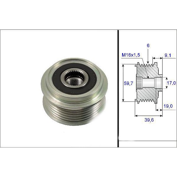 VALEO 588021 Alternatör Kasnağı Astra G H Corsa C D Zafira B Merıva 1.7 Cdtı