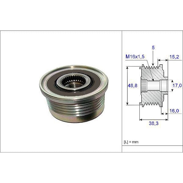 VALEO 588038 Alternatör Kasnağı Laguna II Trafic / Vivaro 1.9 DCI 1.9 Dtı 