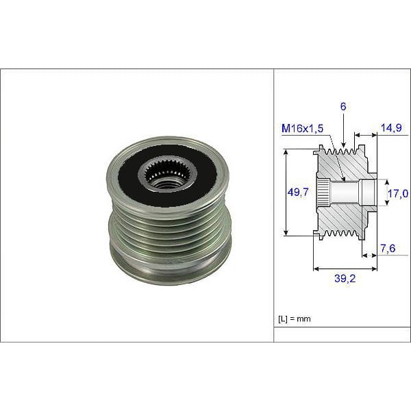 VALEO 588039 Alternatör Kasnağı Mercedes C200 220 250 Sprinter 00-06 98-00 Vito 