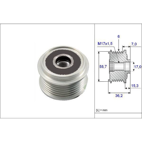 VALEO 588042 Alternatör Kasnağı Focus 98-04 Transit Connect 1.8 TDCI