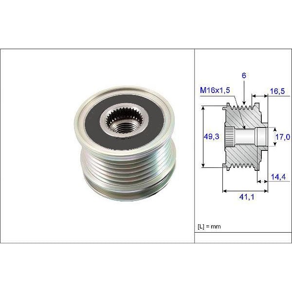 VALEO 588048 Alternatör Kasnağı 207 / C3 II Berlingo 1.6 Vtı 1.6 Thp