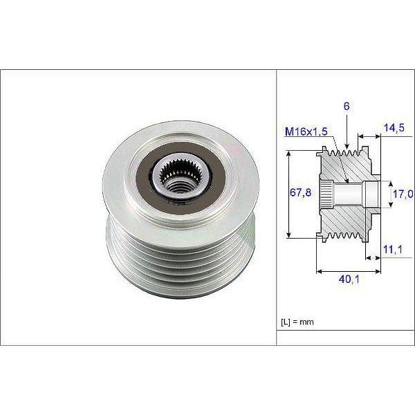 VALEO 588050 Alternatör Kasnağı Transporter T4 2.5 TDI Ajt Anj
