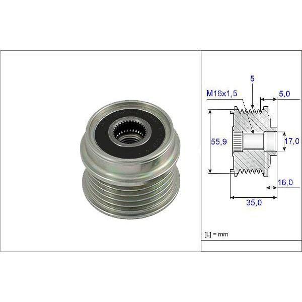 VALEO 588051 Alternatör Kasnağı Passat / A4 A6 1.9 TDI 1.9 Dtı