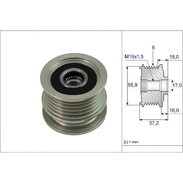 VALEO 588066 Alternatör Kasnağı Caddy II 1.9D