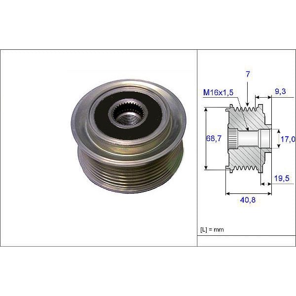 VALEO 588075 Alternatör Kasnağı Starex / Sorento 2.5 CRDI 140Hp 