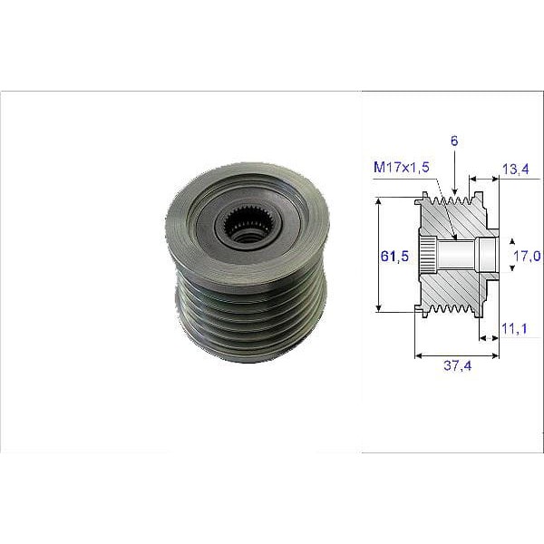 VALEO 588089 Alternatör Kasnağı Doblo 01-05 Marea Brava Bravo 1.9 Jtd 