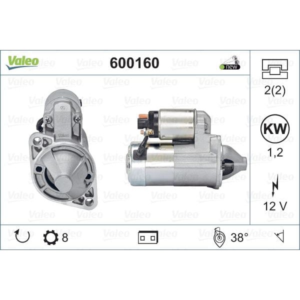 VALEO 600160 Marş Motoru Hyundai Coupe-Elantra-İ30-Kıa Ceed 