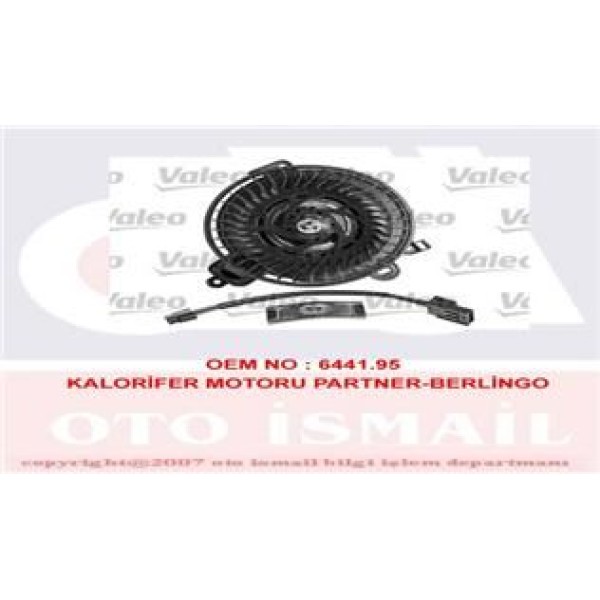 VALEO 698046 Kalorifer Motoru Partner / Berlingo 