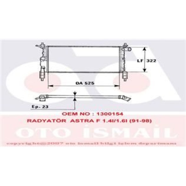 VALEO 730975 Su Radyatörü Astra F 91- 1.4I 1.6I Mt Nac