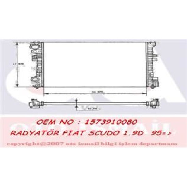 VALEO 731166 Su Radyatörü Ulysse 94- Scudo 95- / Zeta 94- / 806 94- Expert I 95- / Evasıon 94- Jumpy 