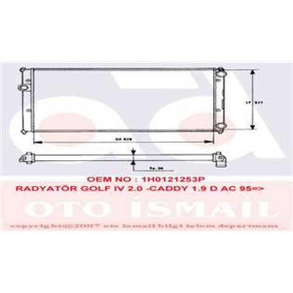 VALEO 731265 Su Radyatörü Polo Classıc 95-99 1.6I 1.8I 1.9D Caddy II 95-03 1.6I 1.9D / Cordoba 94- 1 