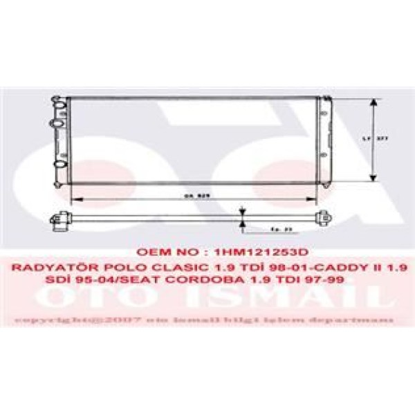 VALEO 731268 Su Radyatörü Polo Classıc 1.4I 1.6I 1.8I 1.9TDI Mt Ac Caddy II 96-00 1.7 Sdı 1.9 Sdı 1.