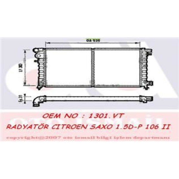 VALEO 731530 Su Radyatörü 106 96- 1.5D Tud5 / Saxo 96-