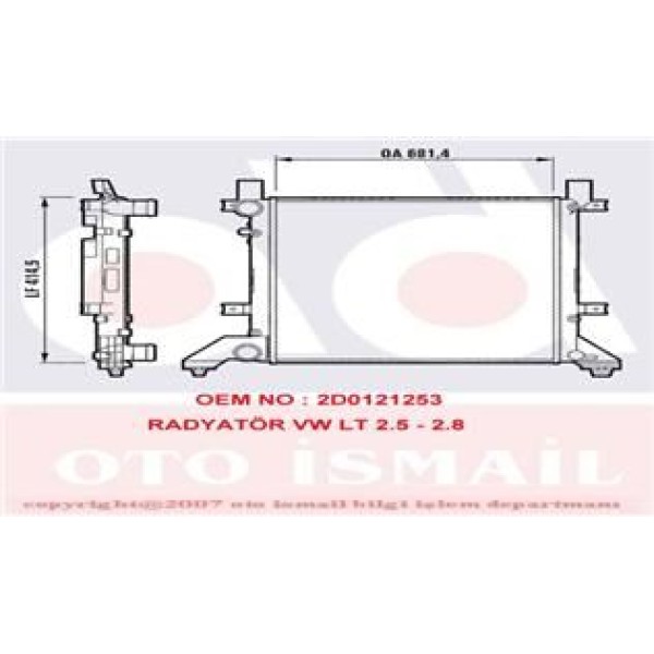 VALEO 731605 Su Radyatörü Lt35 96- 2.5 TDI 2.8 Td 2.8 TDI 