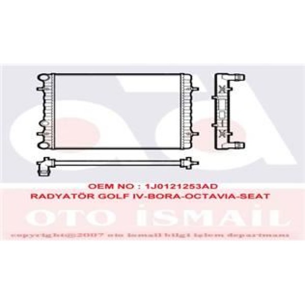 VALEO 731606 Su Radyatörü Golf IV 98- Bora 98- 1.4 16V 1.6I 1.6 16V 1.8T 1.9TDI / A3 96- Tt 98- 1.8T