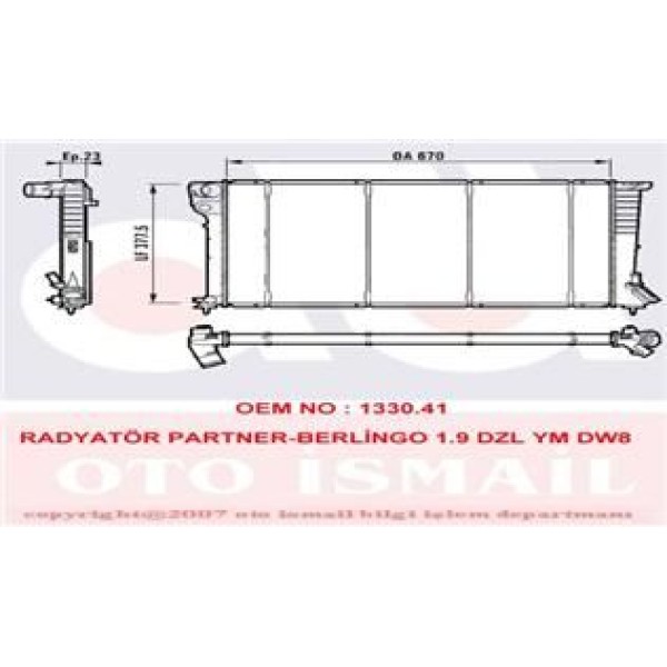 VALEO 732517 Su Radyatörü Partner 99-02 1.9D Xud9 / Berlingo 