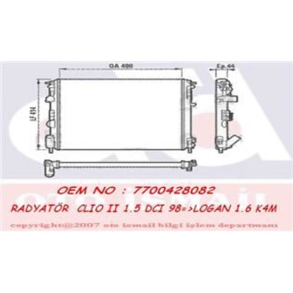 VALEO 732621 Su Radyatörü CLIO II Symbol 01- 1.2 1.4 1.6 16V 1.4I 1.5 DCI CLIO Symbol II 08- CLIO Th